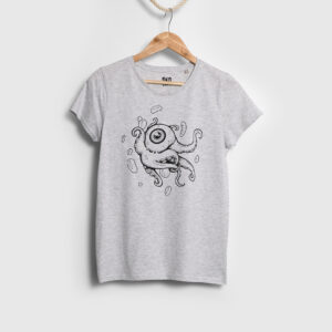 T-shirt  » Octopus  » BIO – Gris – Femme